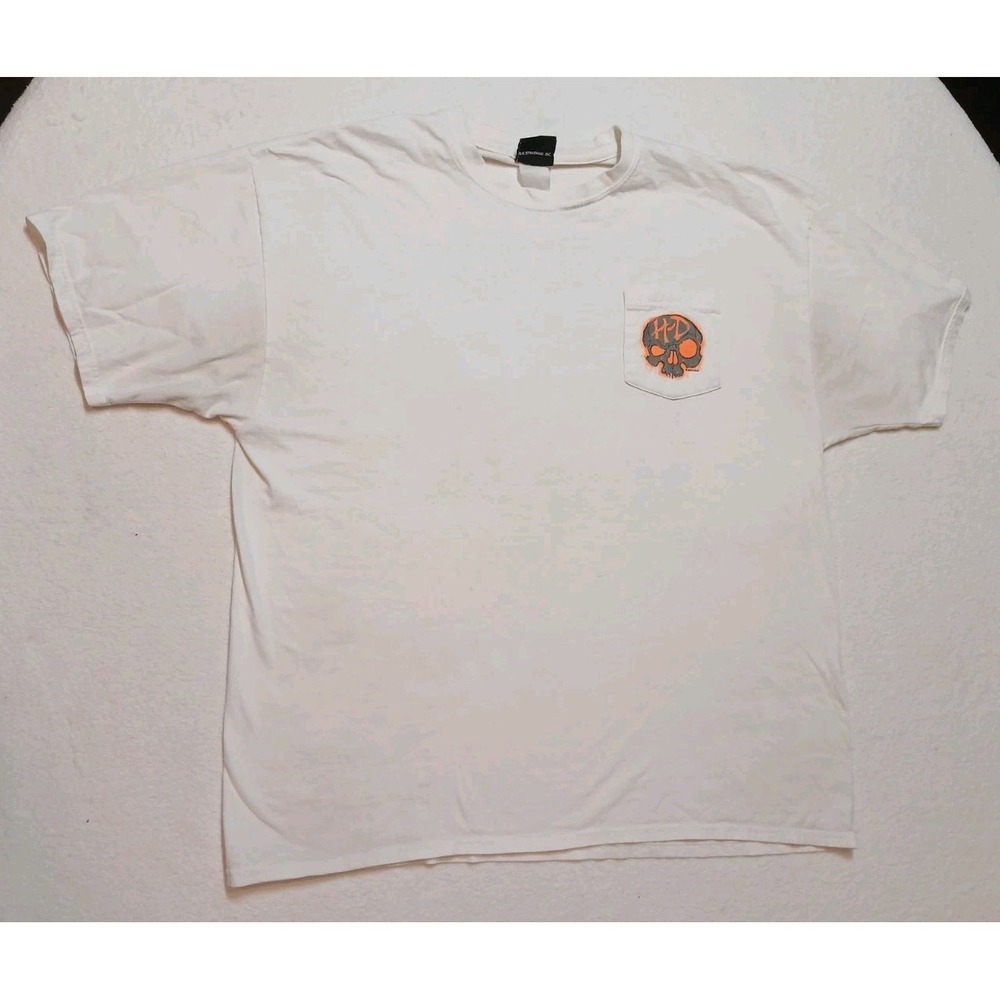Harley Davidson Shirt Mens XL White Pocket Willie G Skull Yuma Arizona Graphic
